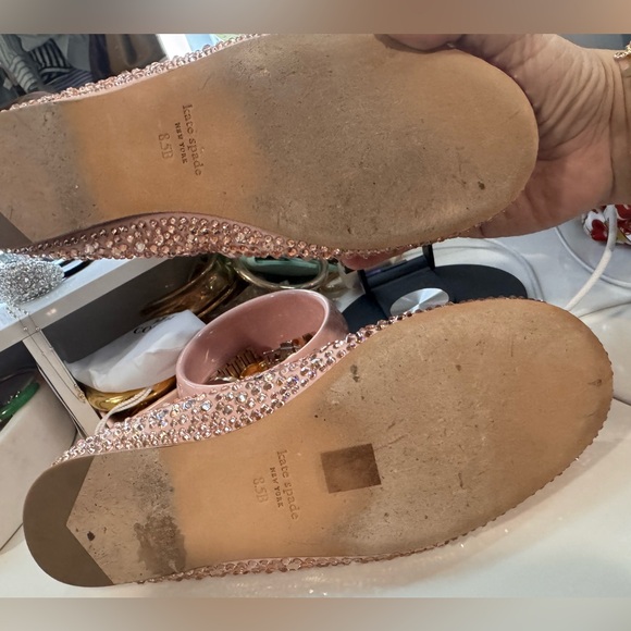 Kate Spade Violette Suede Embellished Flats Blush Mochi Pink 8.5 - Picture 4 of 10